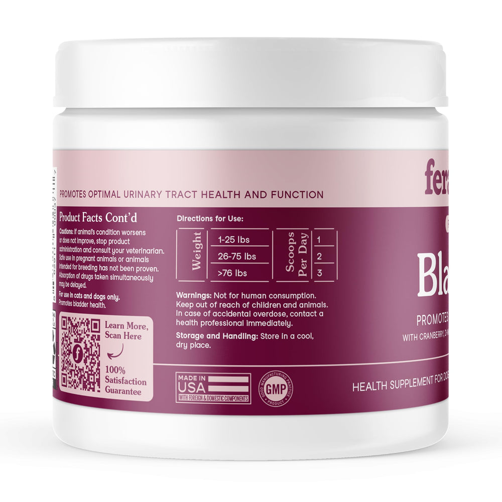 Fera Pets bladder-support-dog-cat-dosing-scoop-front-view communicates simple administration.