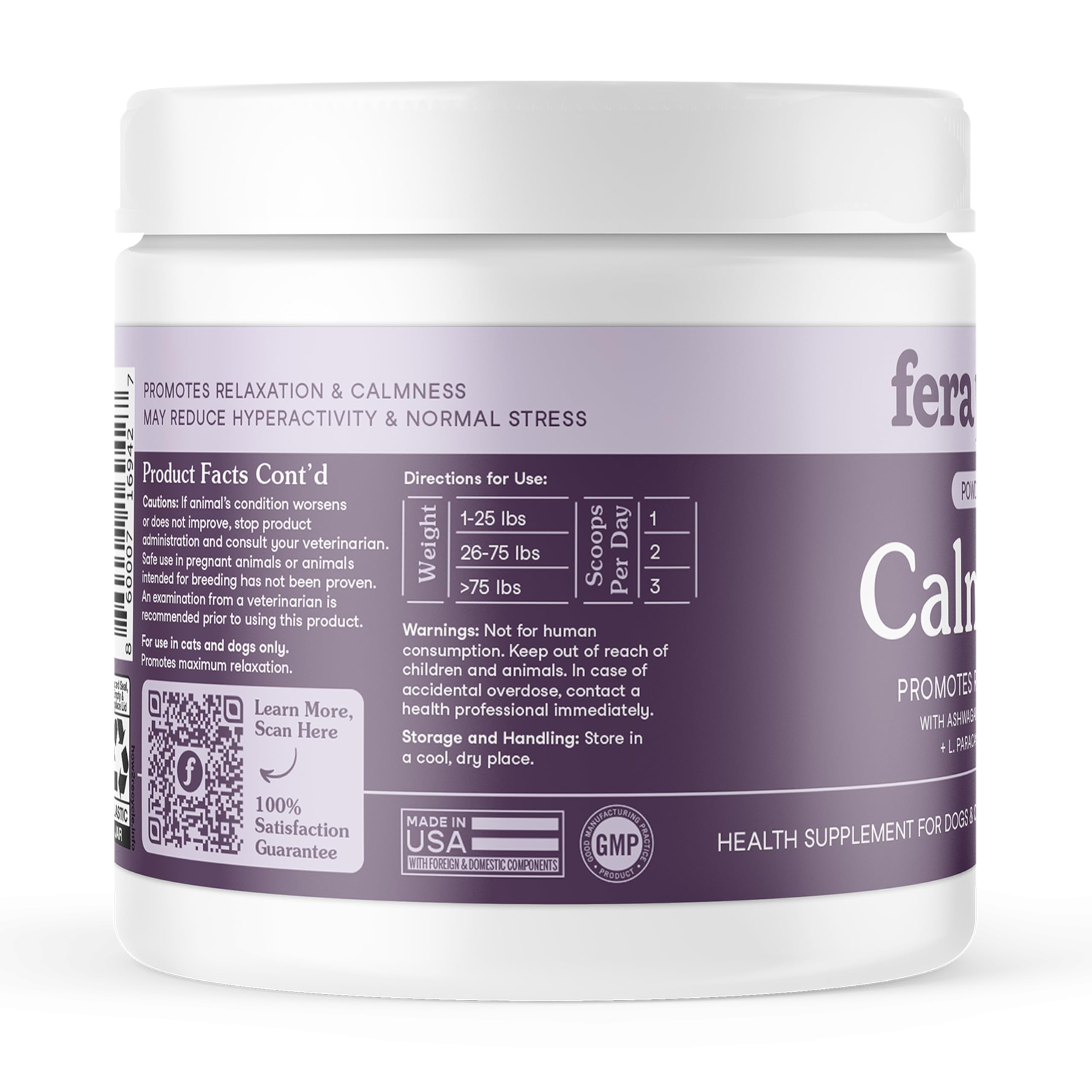Fera Pets Calming cat relax shot conveys nighttime comfort.