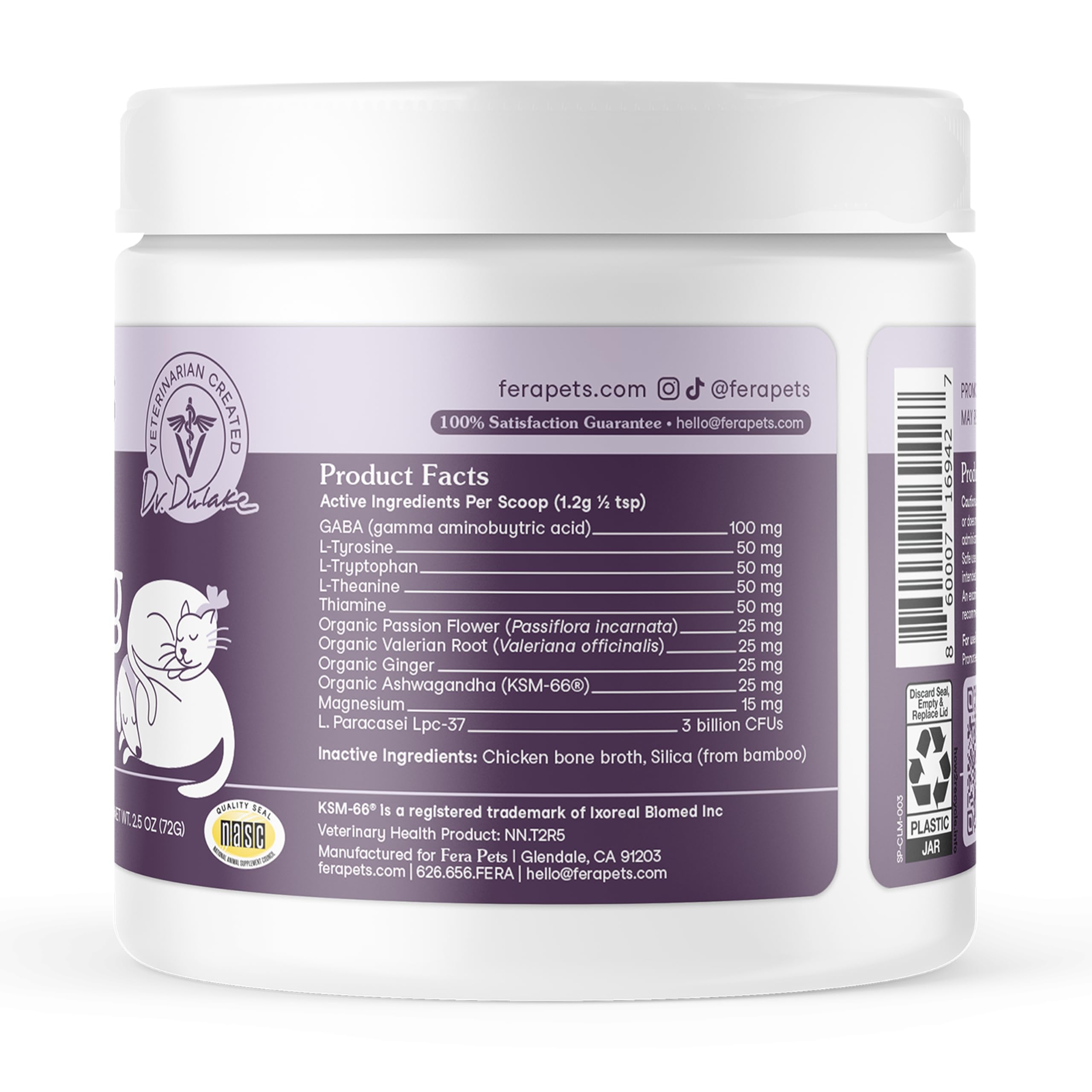 Fera Pets Calming dog relaxation moment hints travel-friendly ease.