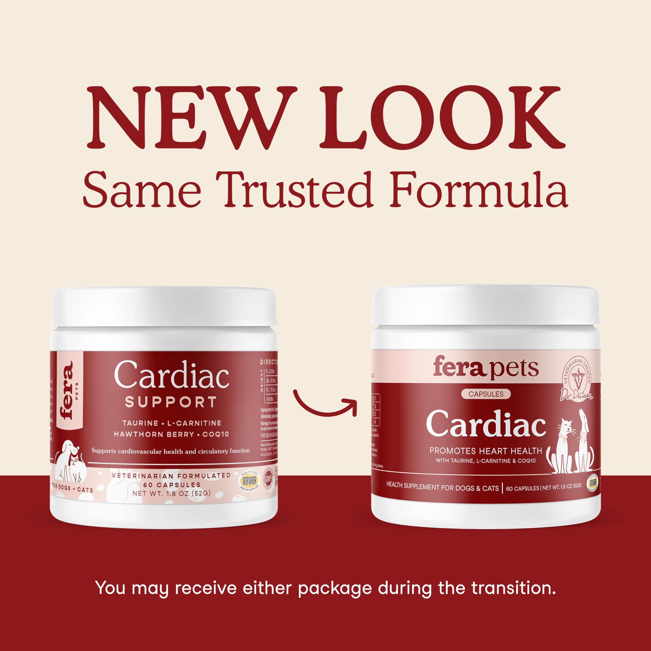 Fera Pets Cardiac Support taurine-powder suggests heart health support for normal circulation