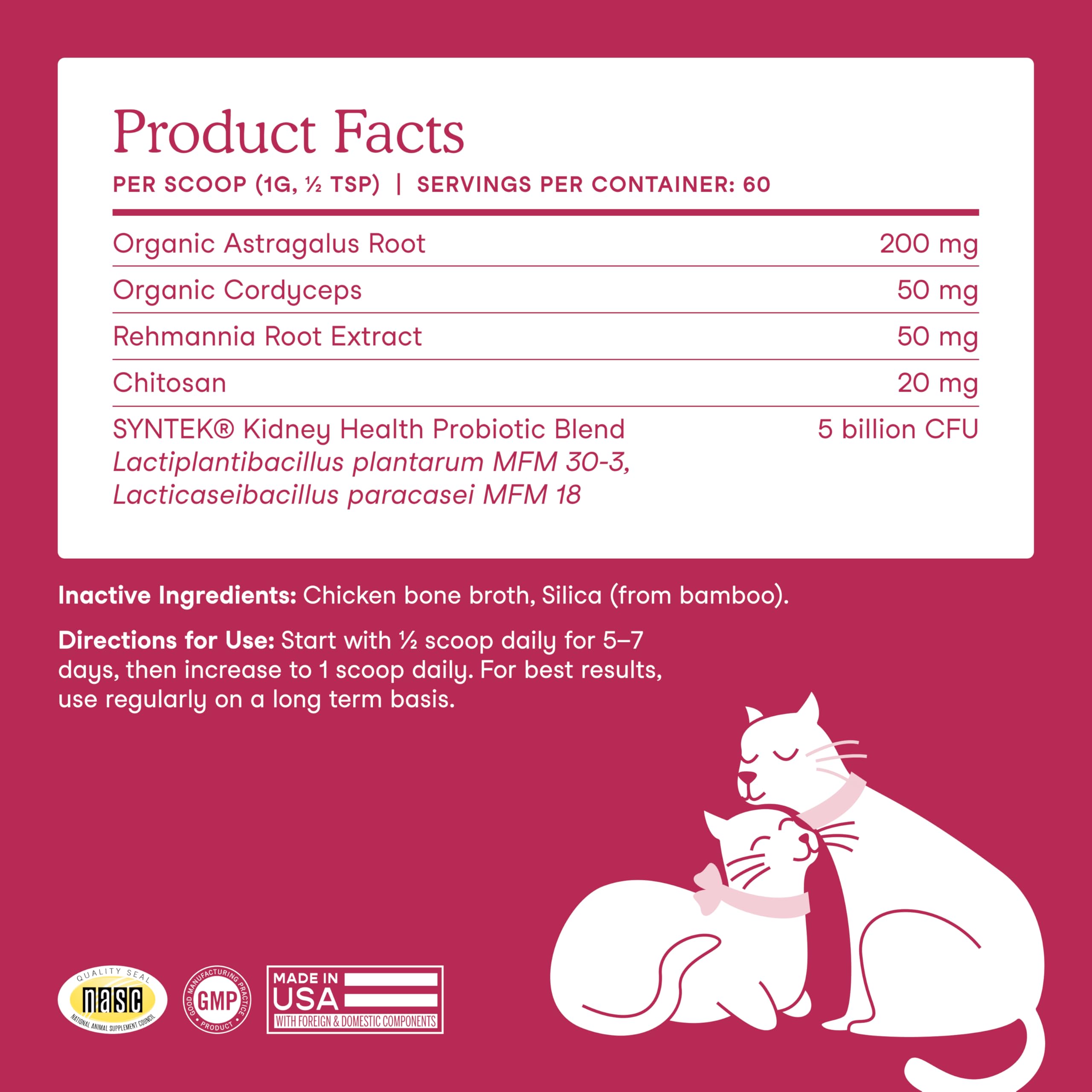 Fera Pets probiotic blend emphasizes gut health support and meals topping convenience.