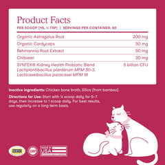 Fera Pets probiotic blend emphasizes gut health support and meals topping convenience.