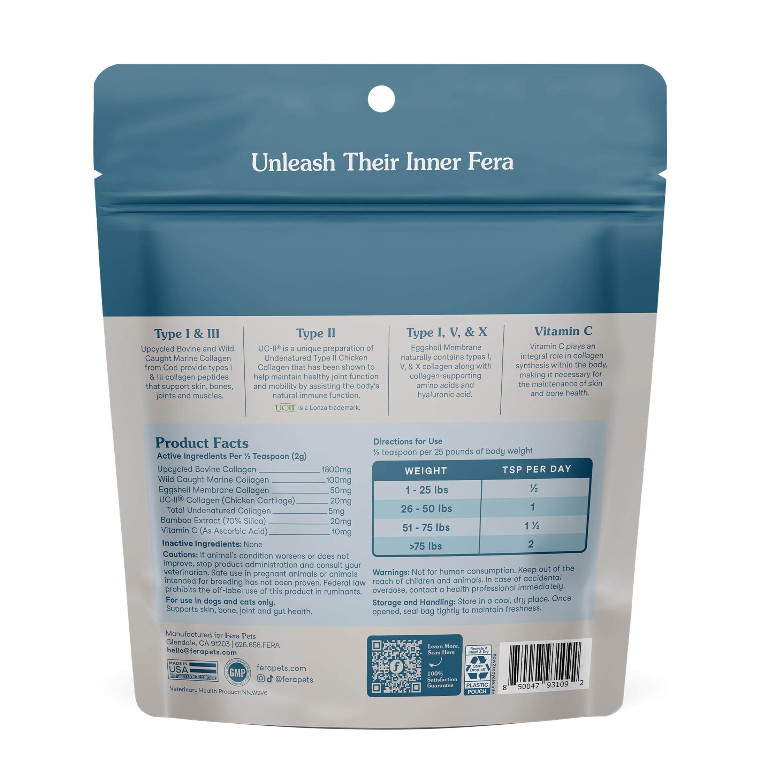 Fera Pets Collagen Powder coat close-up showing potential coat shine