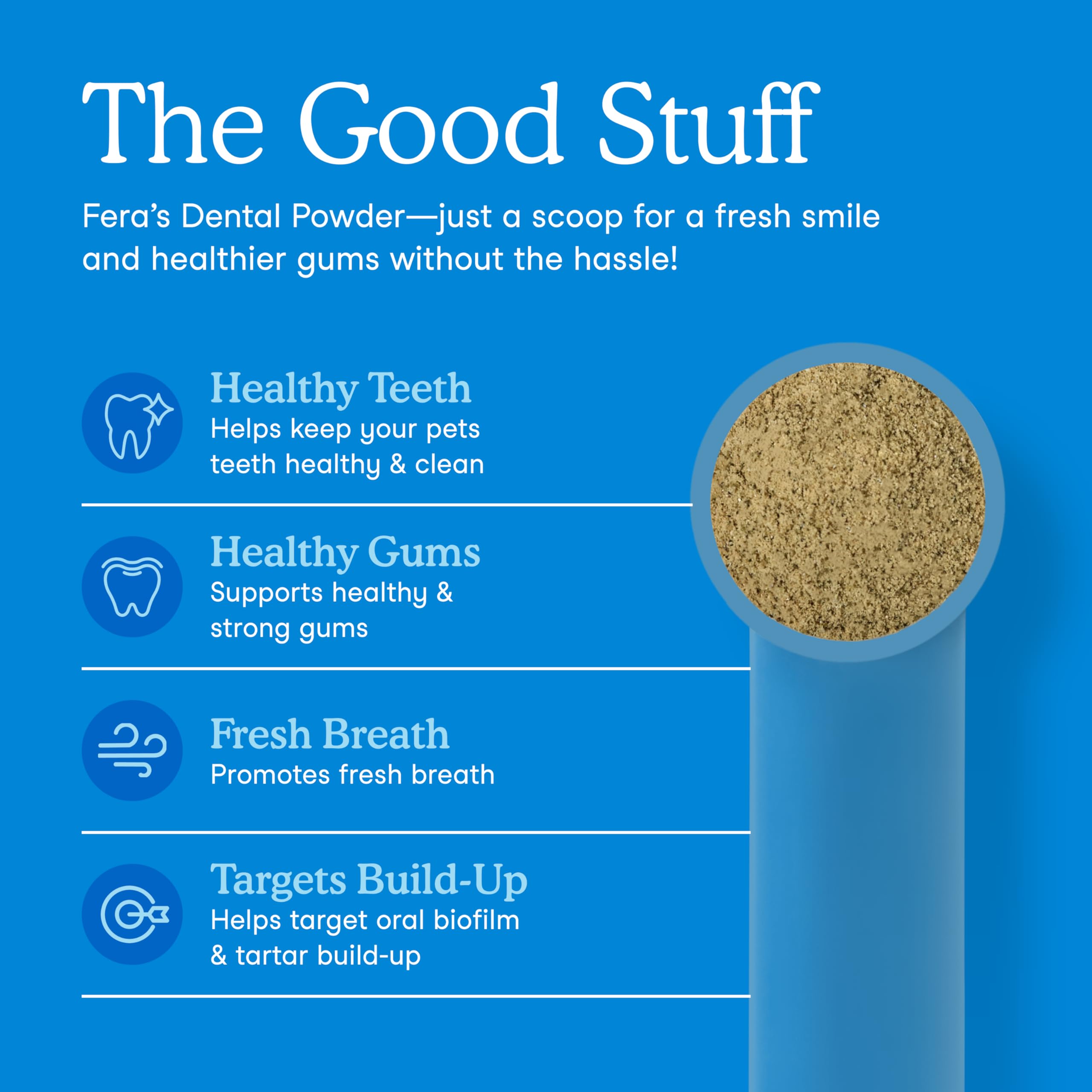 Fera Pets dental powder dog-cat-oralcare image highlights simple daily use.