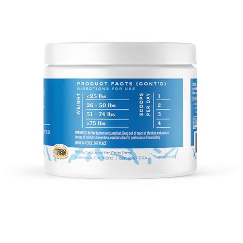 Fera Pets dental powder tartar-buildup-target scene suggests preventive care potential.