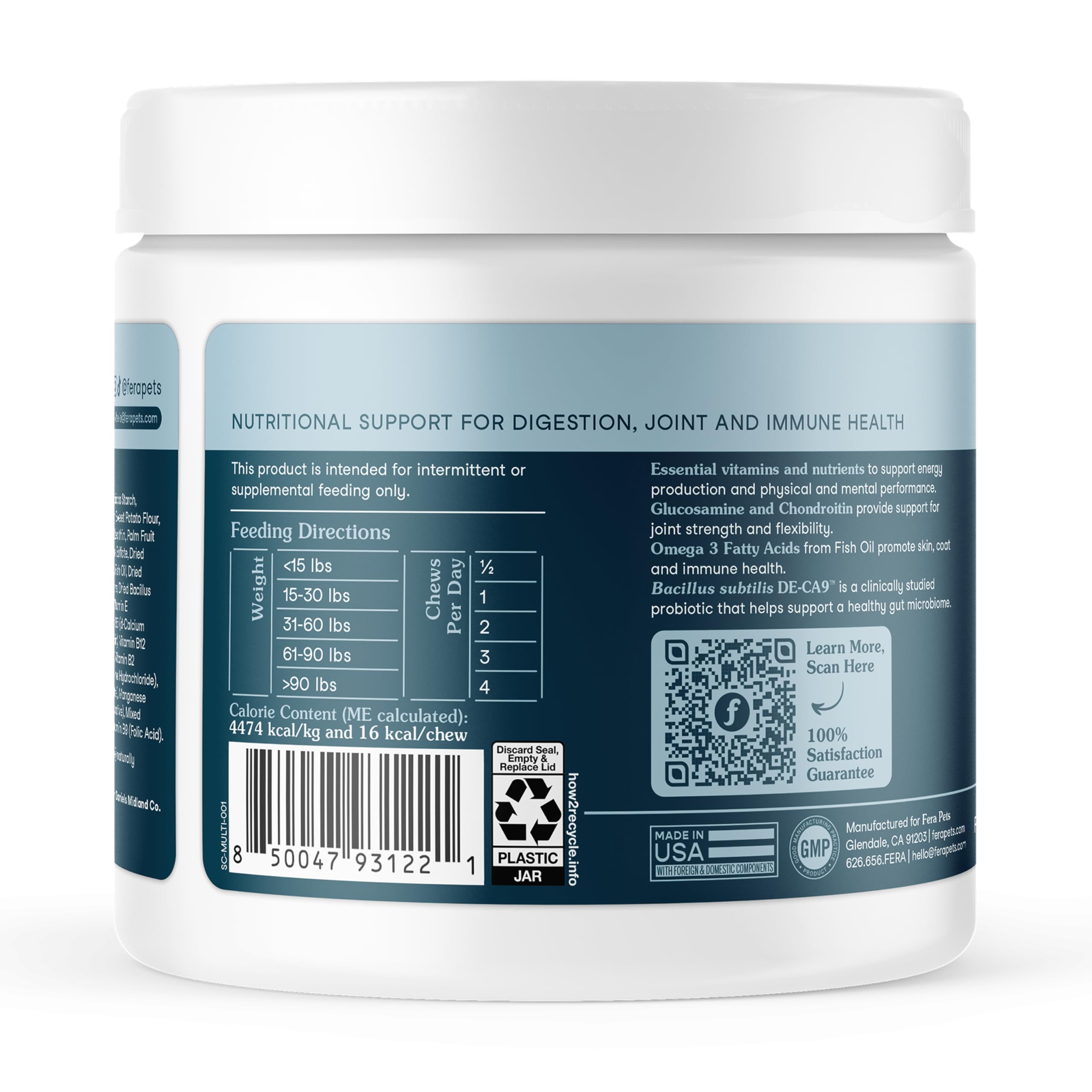 Fera Pets package NASC-certified label signals quality.