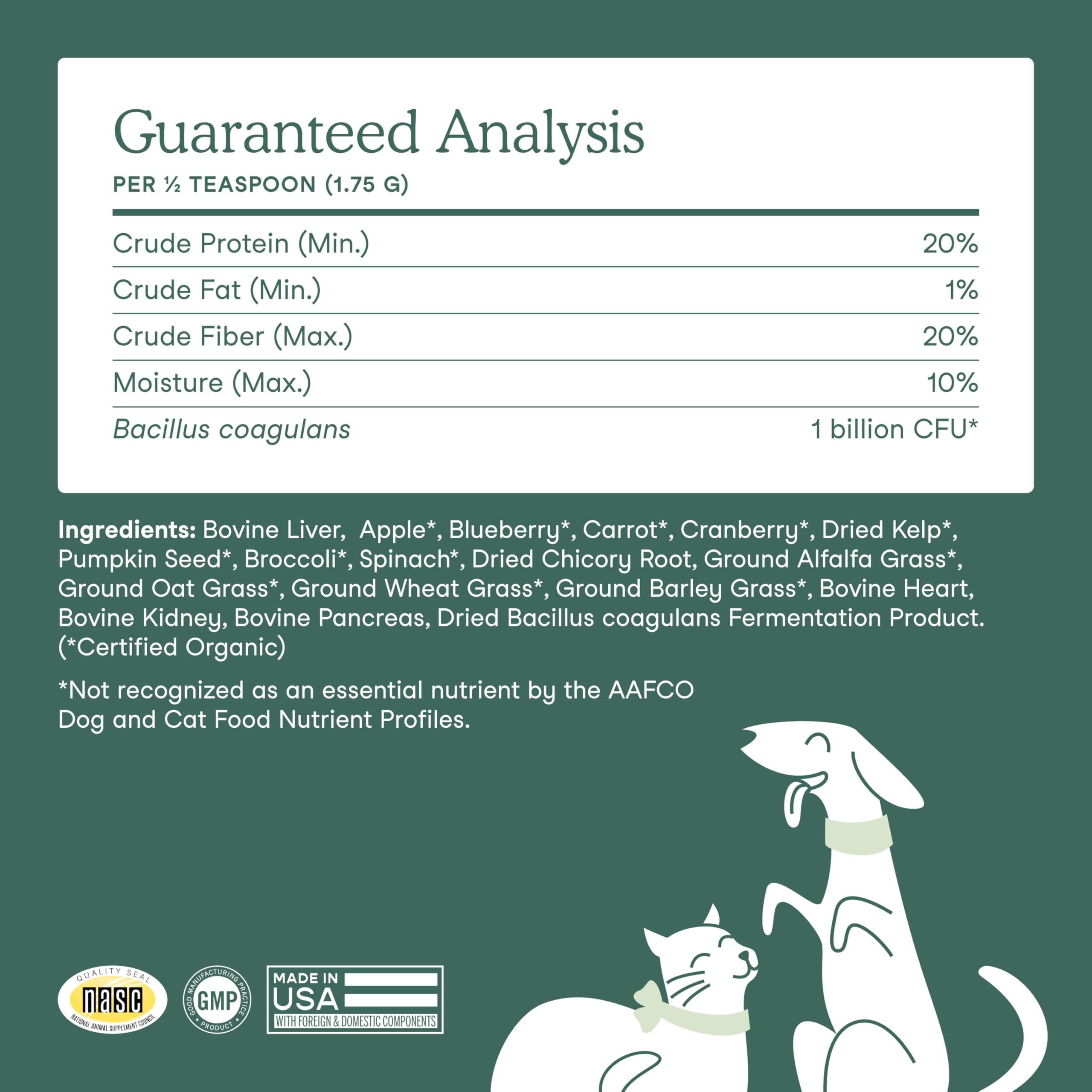 Fera Pets NASC-quality seal signifies trusted sourcing and GMP-compliant production.