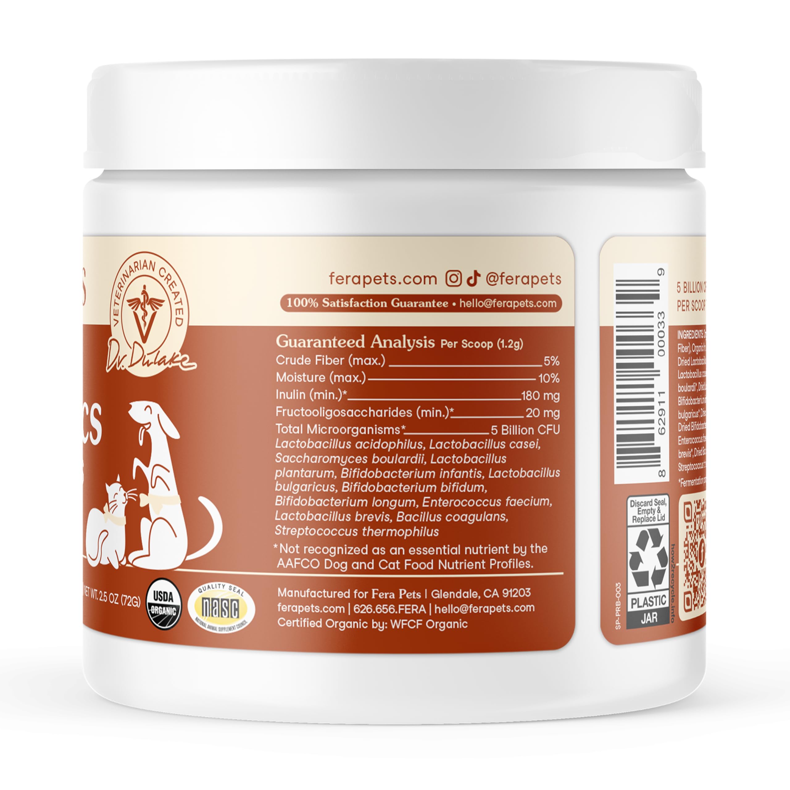 Fera Pets Probiotics cat-feeding scene illustrates easy toppers for cat meals.