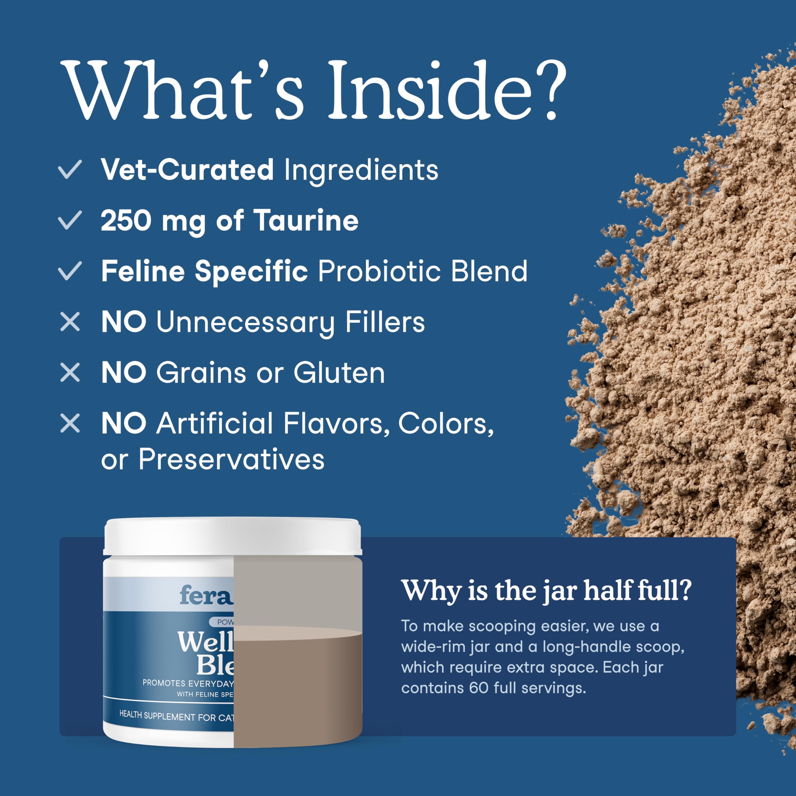 Fera Pets Wellness Blend lysine and taurine ingredients for immune and heart support in felines