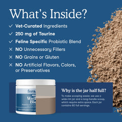 Fera Pets Wellness Blend lysine and taurine ingredients for immune and heart support in felines