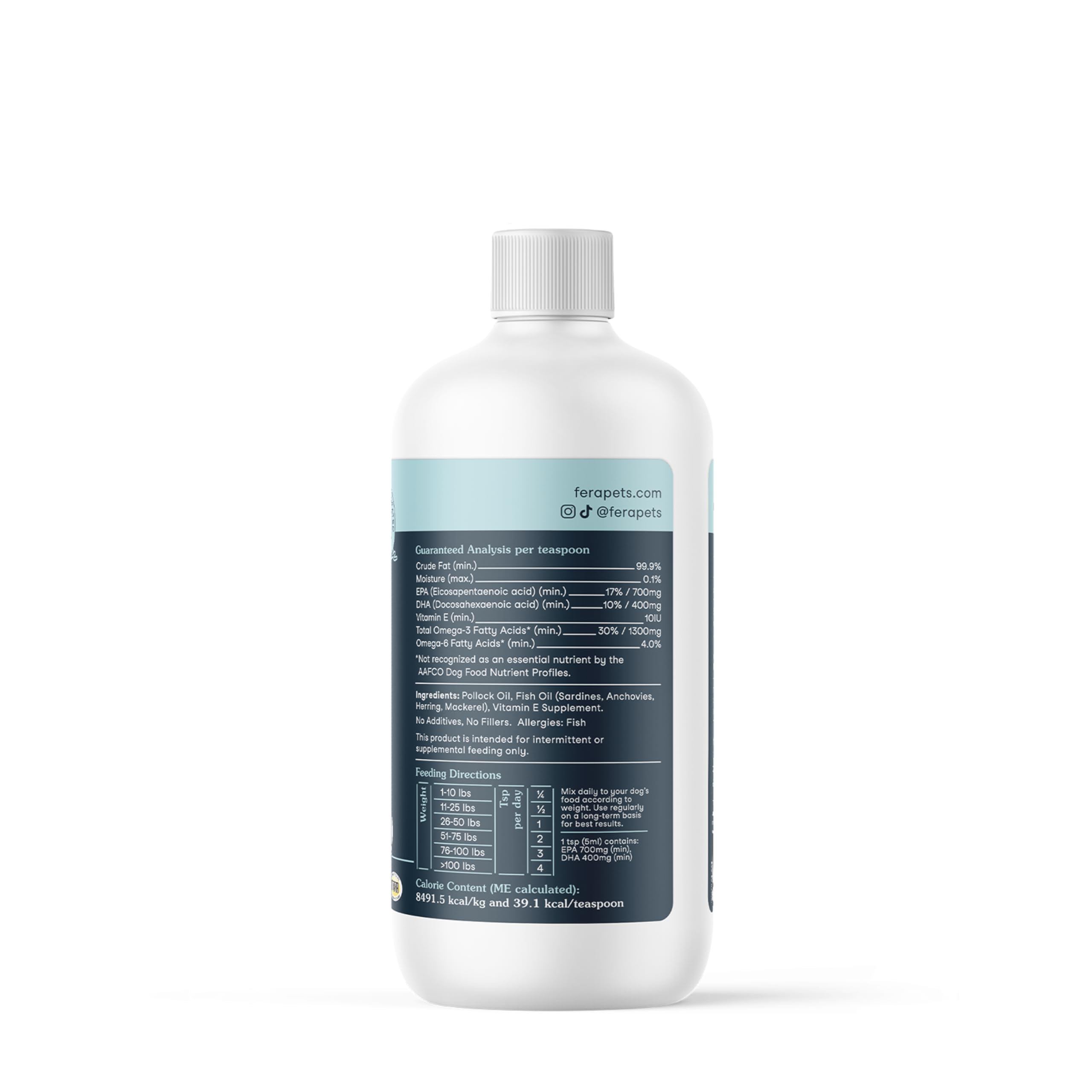 Fera Pets Fish Oil USA-made seal indicating purity and safety