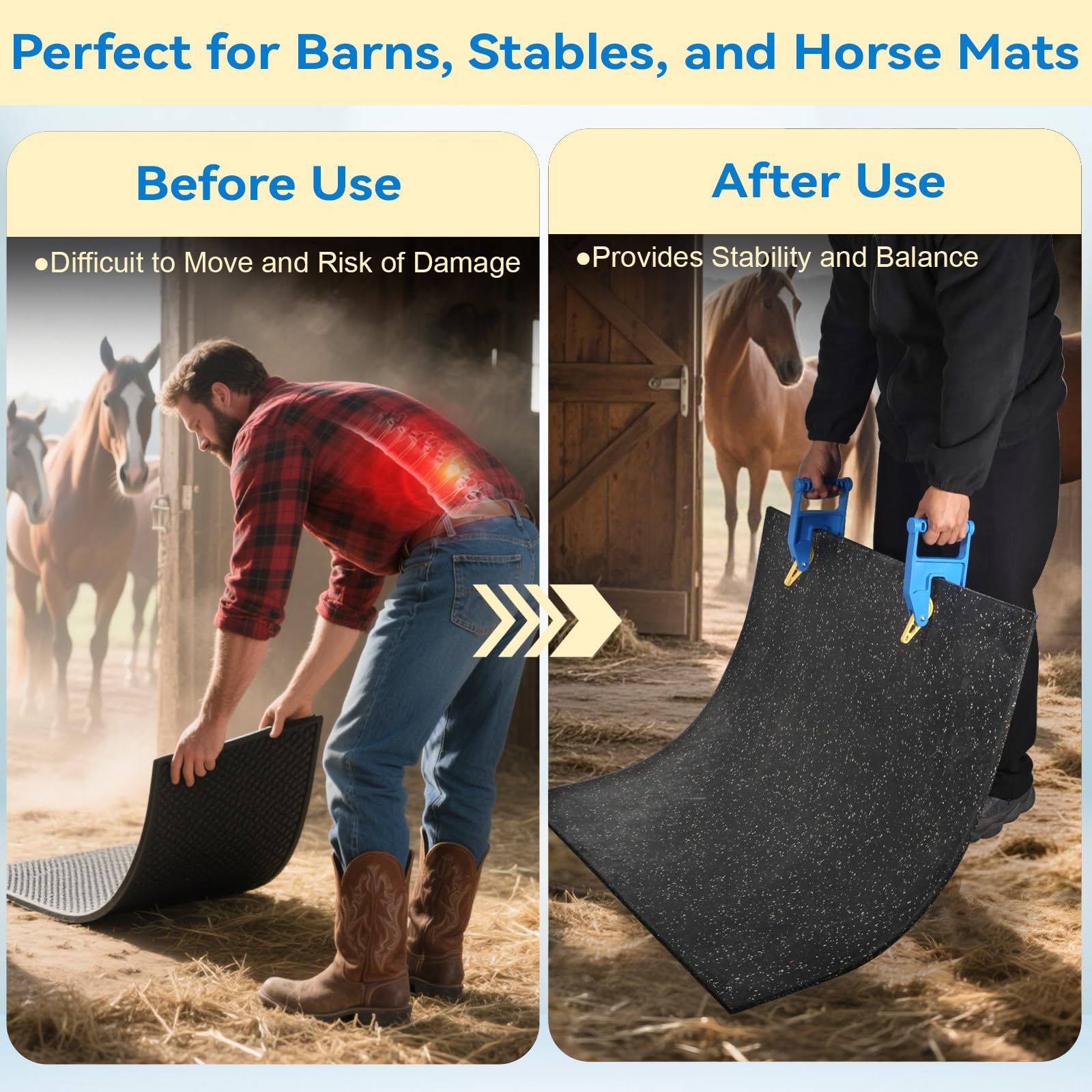 Feroca Stall Mat Gripper heavy-frame highlights durable construction for long use