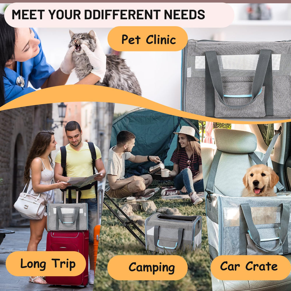 Ferrafay pet carrier safety leash helps prevent escapes while traveling through crowds and terminals.