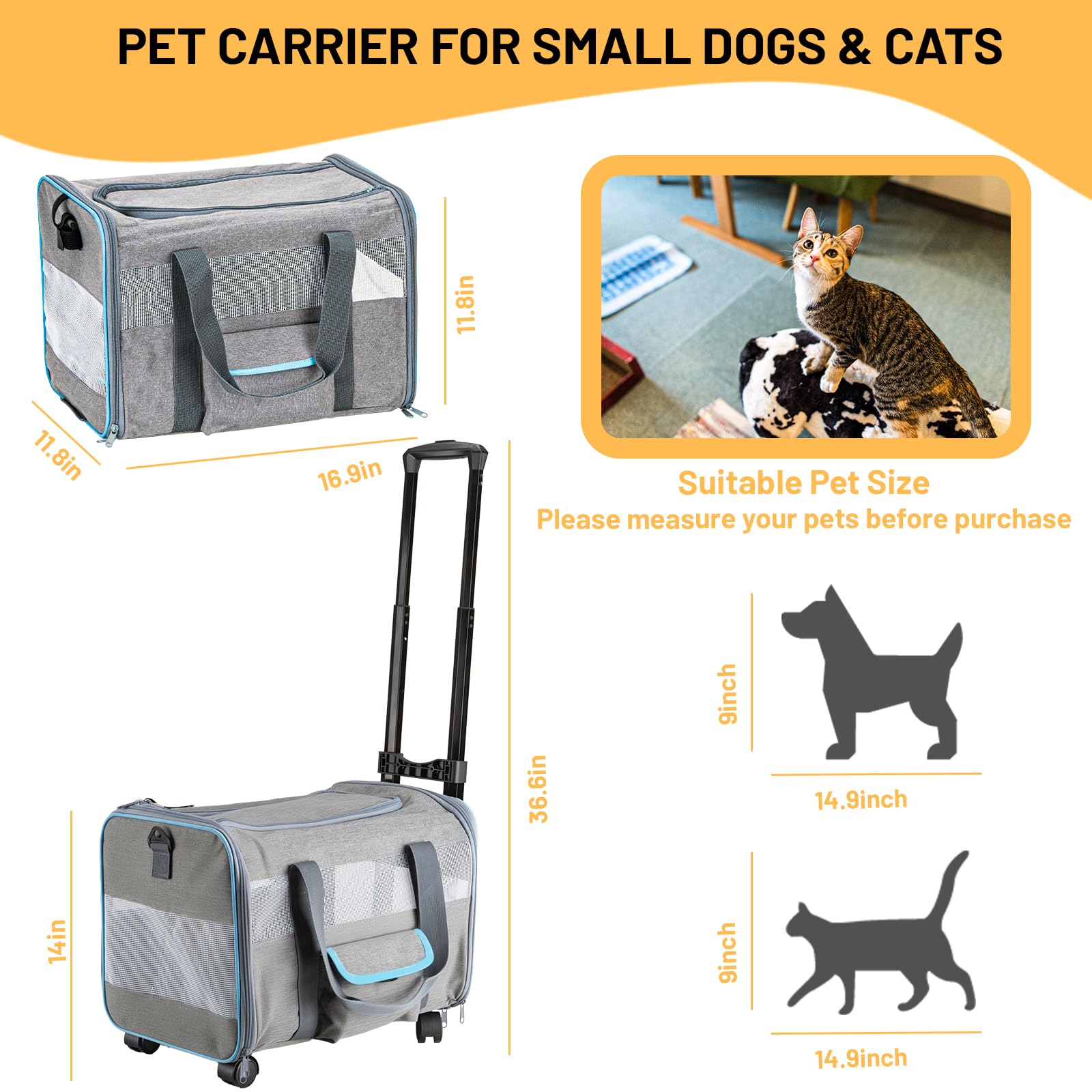 Ferrafay pet carrier side entry shows versatile entry points for anxious cats and dogs during travel.