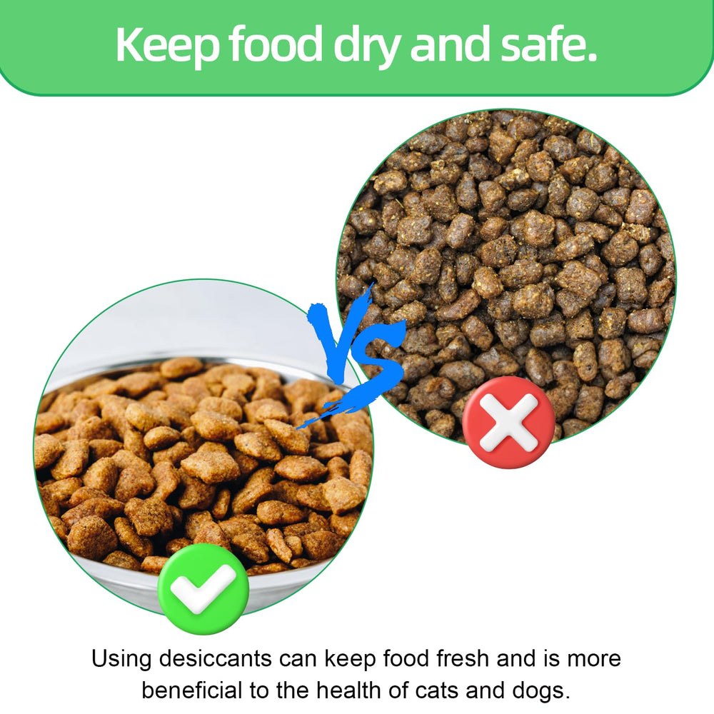 Ferypet desiccant bag maintains moisture control to keep food dry in feeders