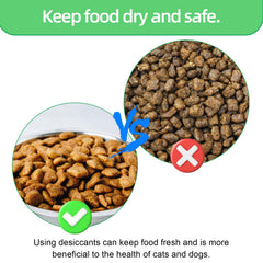 Ferypet desiccant bag maintains moisture control to keep food dry in feeders