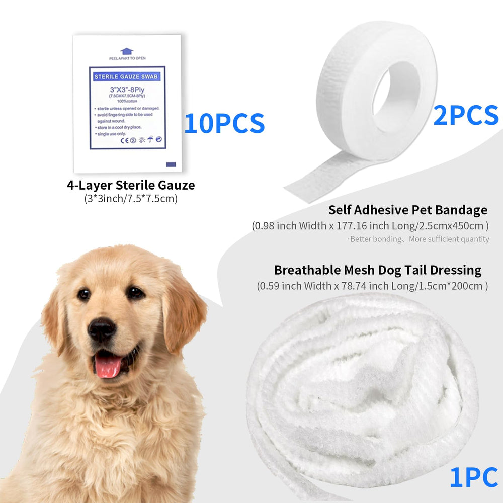 FEXICHUJI vet wrap gauze pack displayed for sterile, breathable tail care.