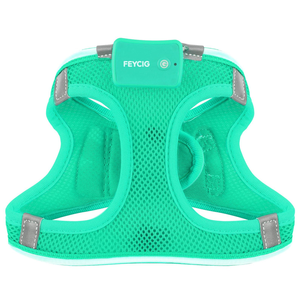 Feycig light up dog harness soft-mesh delivers breathable comfort during long night walks.