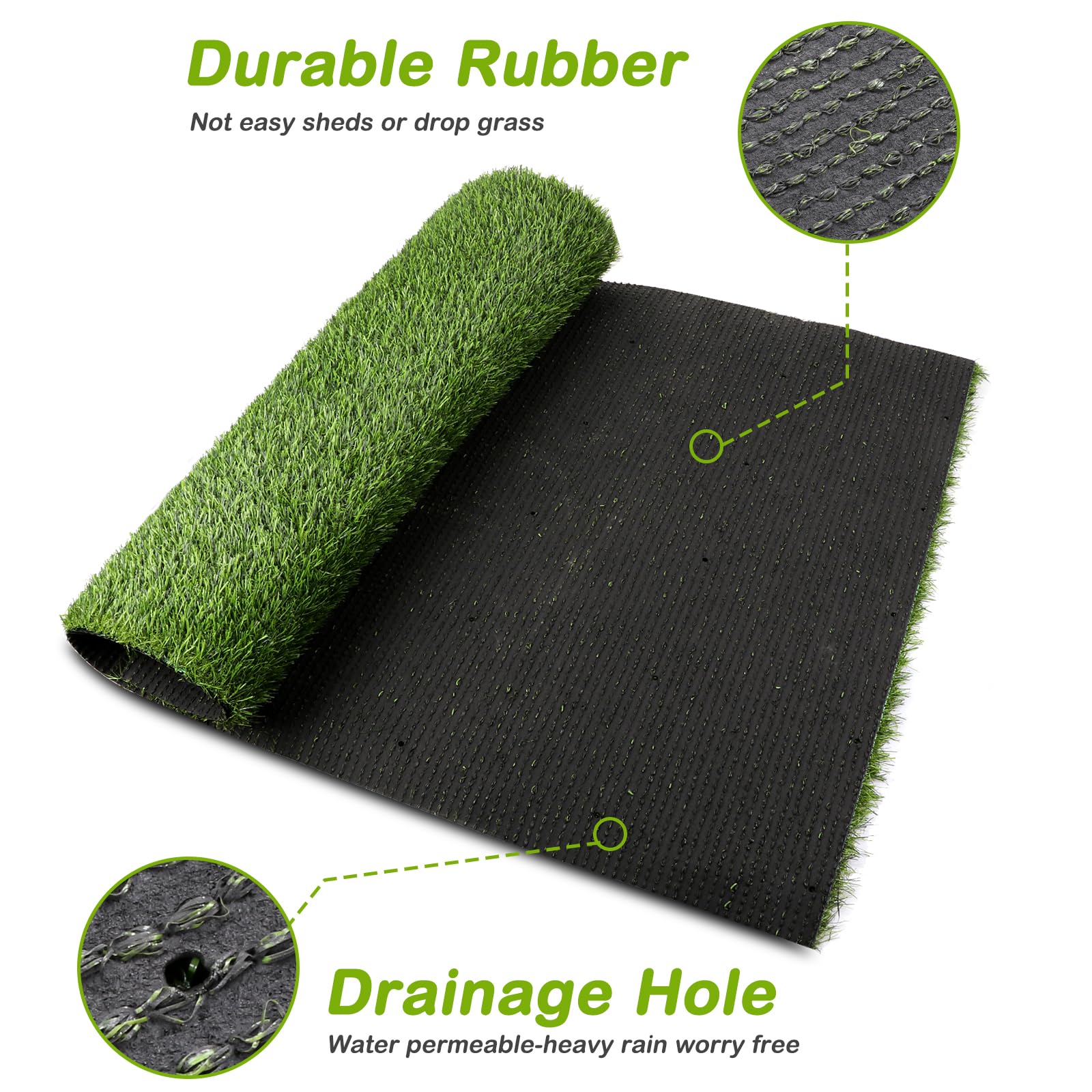 FezepYmaz dog potty training rug drainage holes enable quick drying after use.