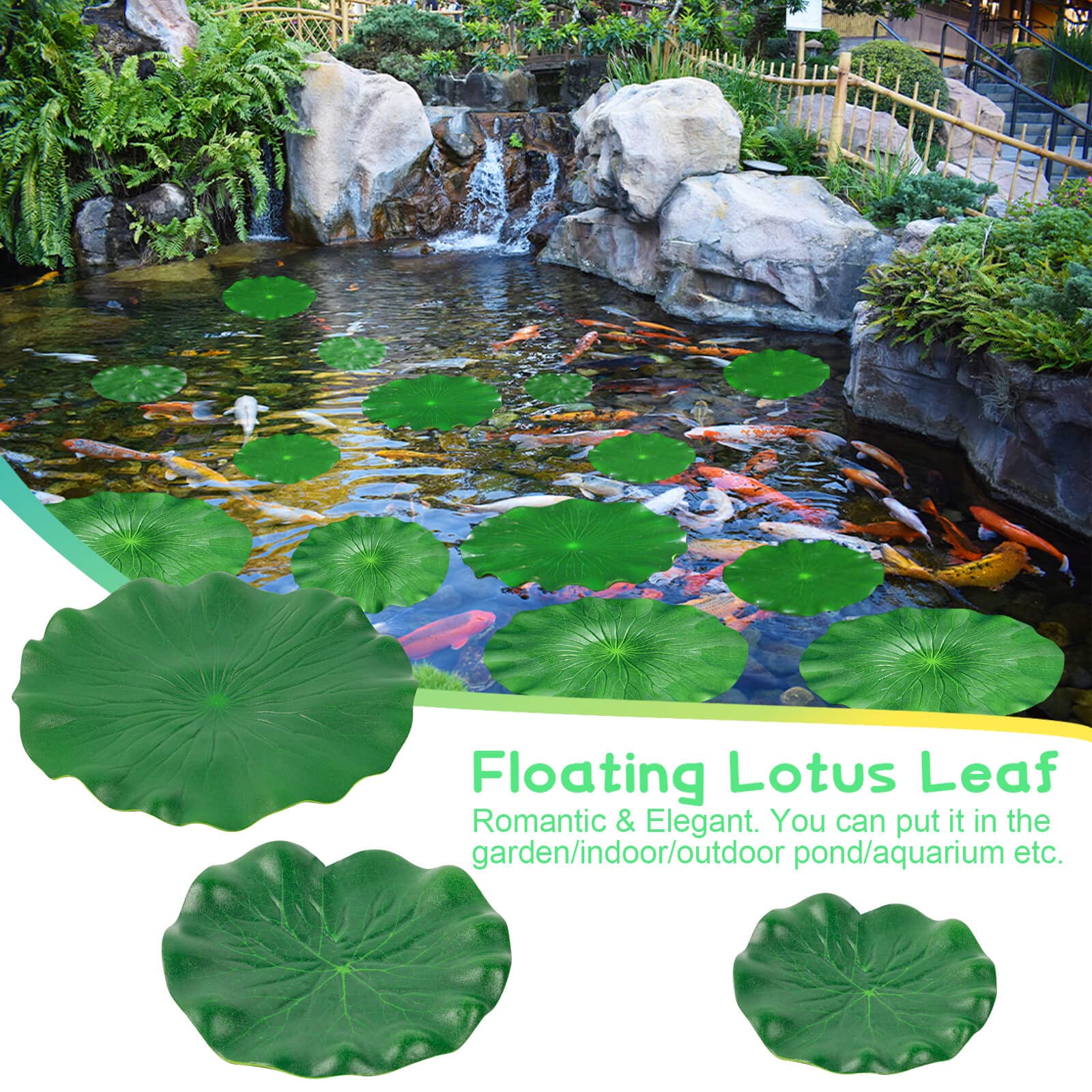 FFNIU lily pad veins close-up showing realistic texture for lifelike pond decor.