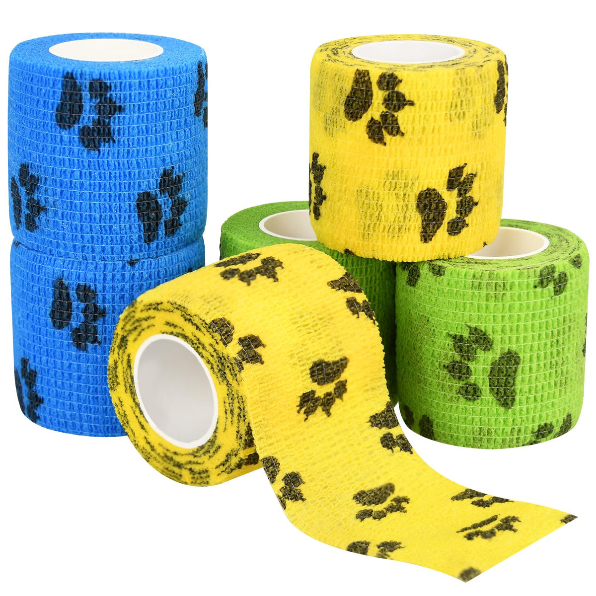 FGBNM Vet Wraps yellow pattern 2in—portable wrap for quick on-the-go protection.