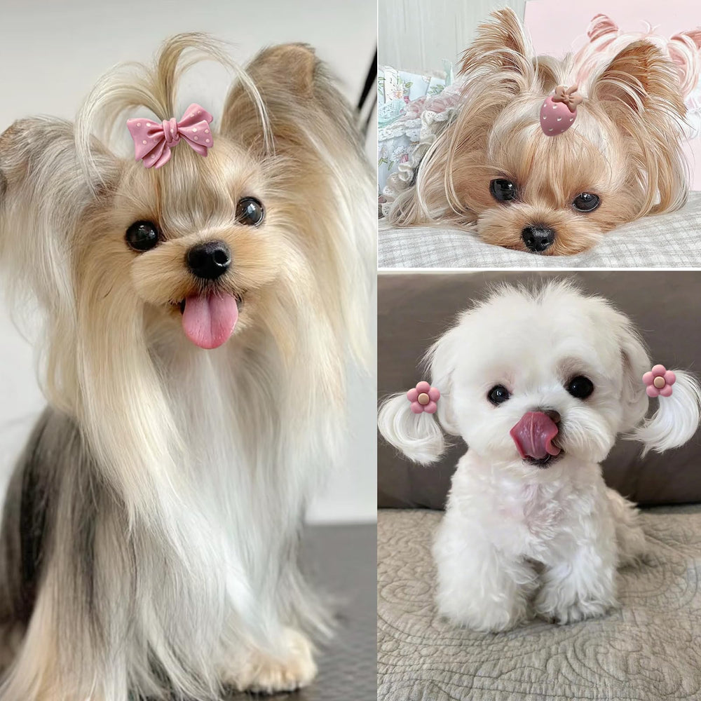 FGISAR light-pink dog bows ideal for photoshoots and events.