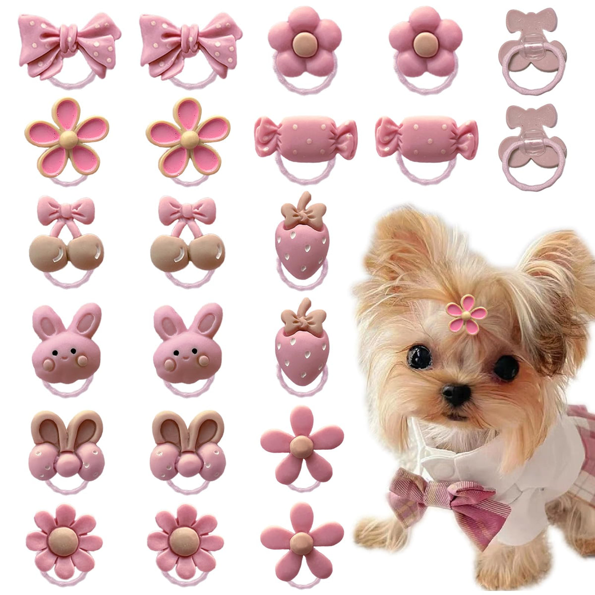 FGISAR small-dog-bows classic and flower designs for daily wear.