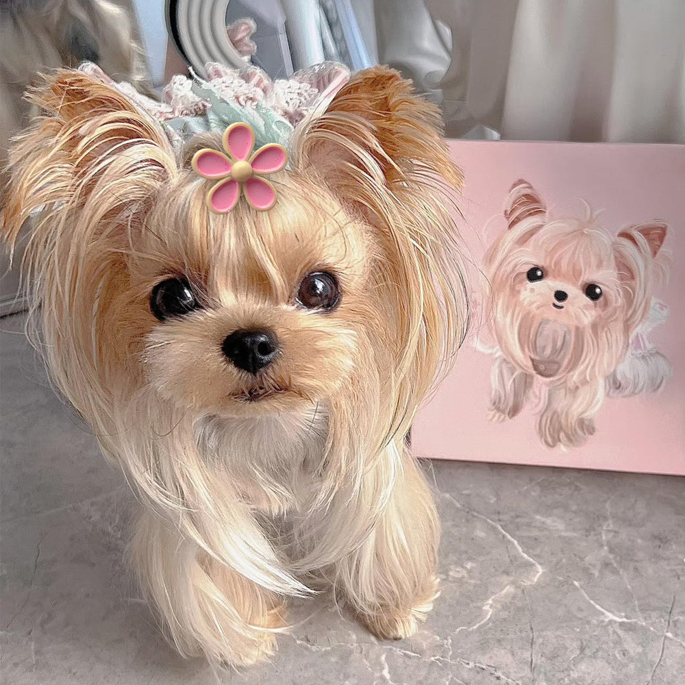 FGISAR soft-elastic-band puppy bows protect fur and stay put.