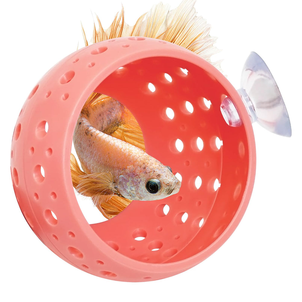 Fhiny Betta Tunnel pink front view shows cozy hiding shelter for small fish