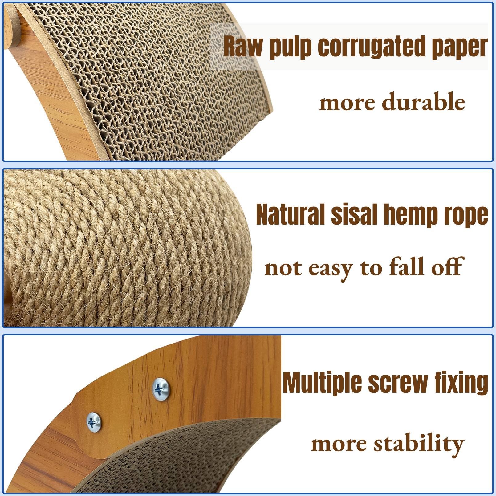 Fhiny corrugated cardboard pad provides a safe chewing outlet for teeth and paws.