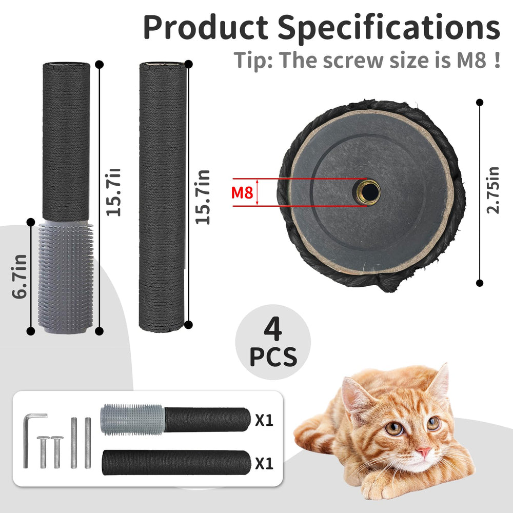 Fhiny cat self groomer brush detail for coat grooming and massage.