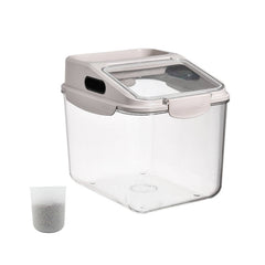 Fhiny dog food storage container with large opening for easy scooping and refills.