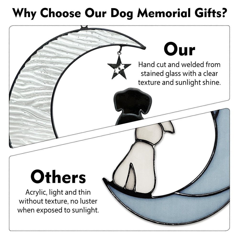 Fhiny dog memorial suncatcher packaging box with easy-to-hang components.
