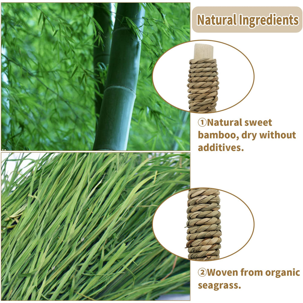 Fhiny natural bamboo seagrass materials close-up eco-friendly rodent chew