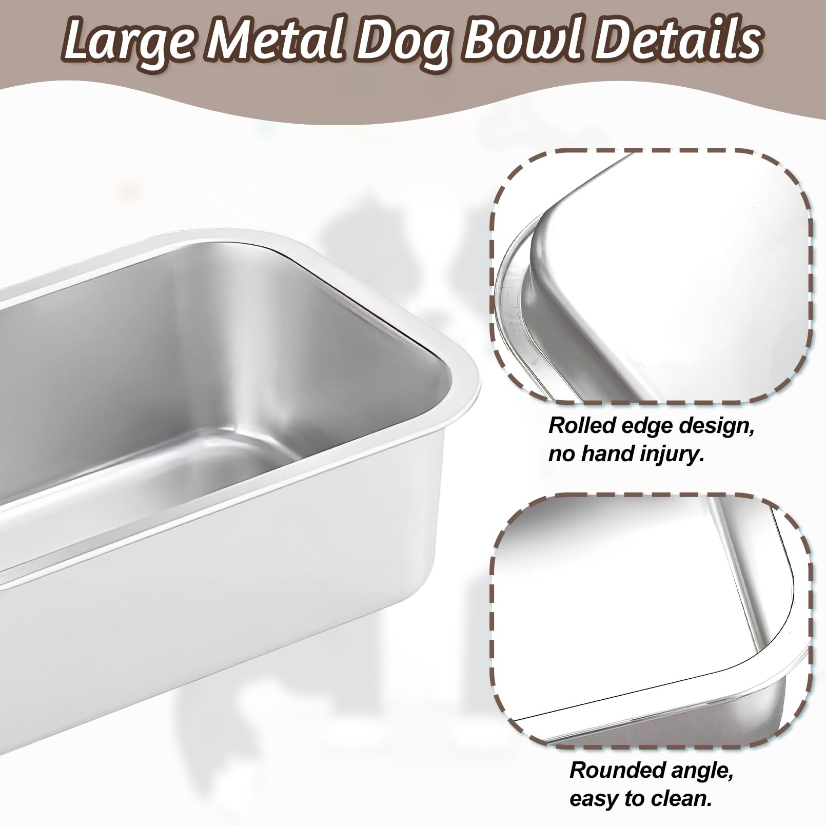 Fhiny rectangular design with two bowls for simultaneous feeding