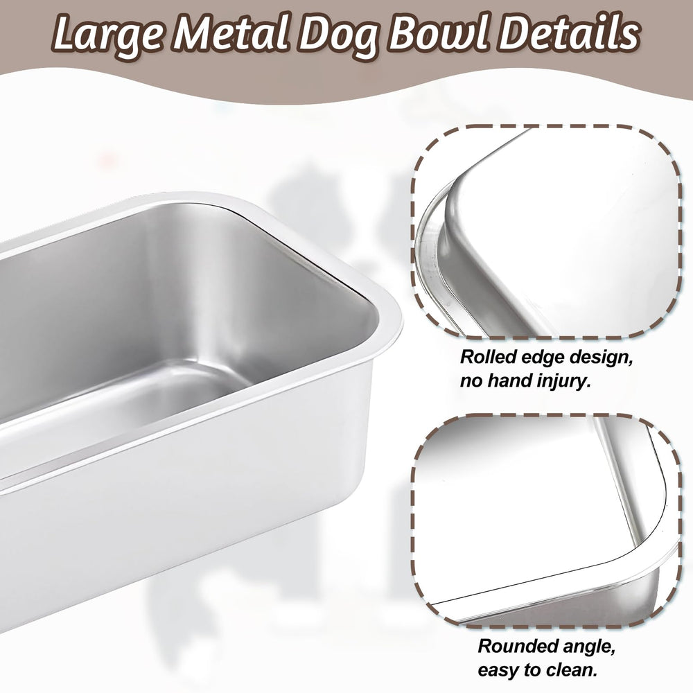 Fhiny rectangular design with two bowls for simultaneous feeding