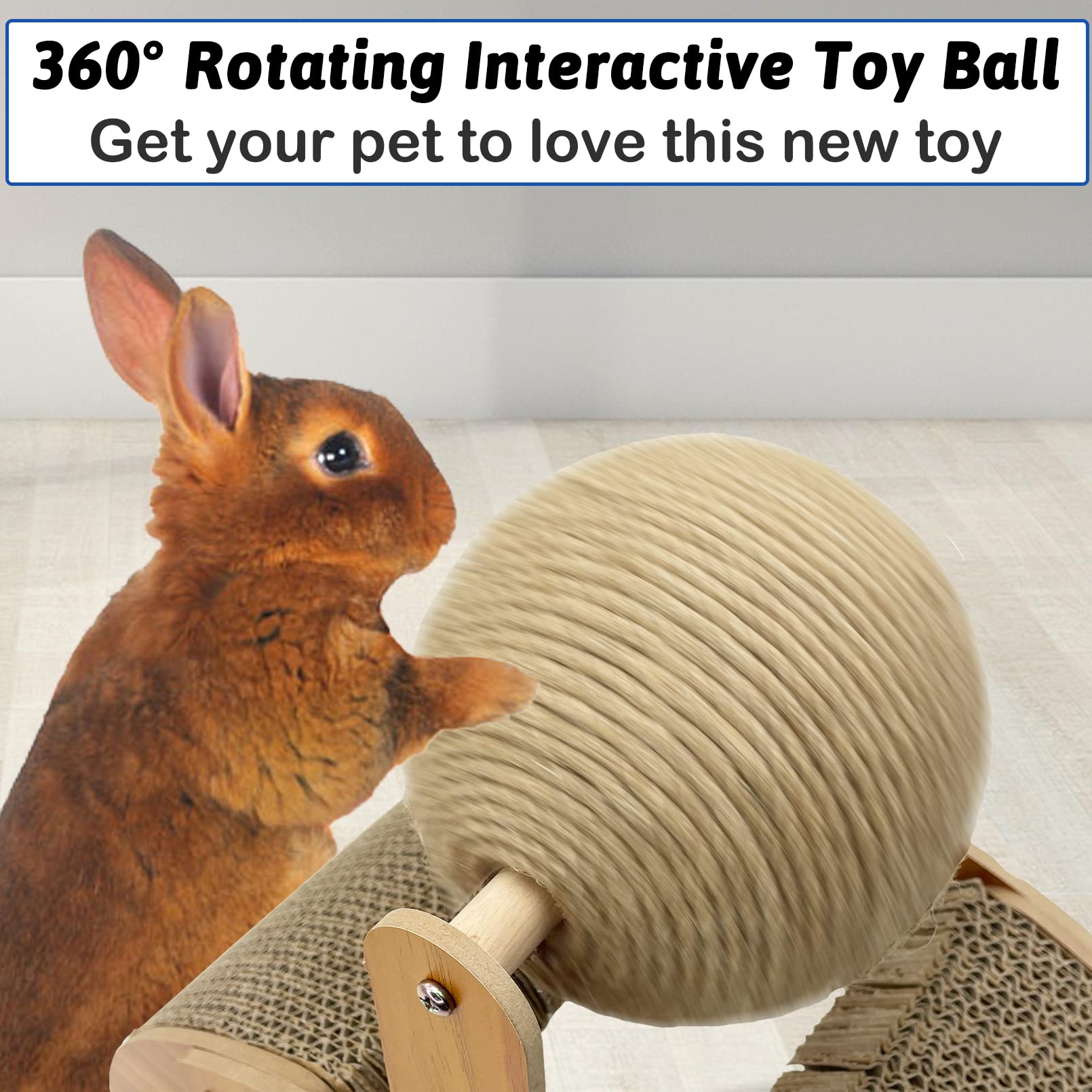 Fhiny small animal scratch toy suits rabbits, kittens, ferrets, and more.