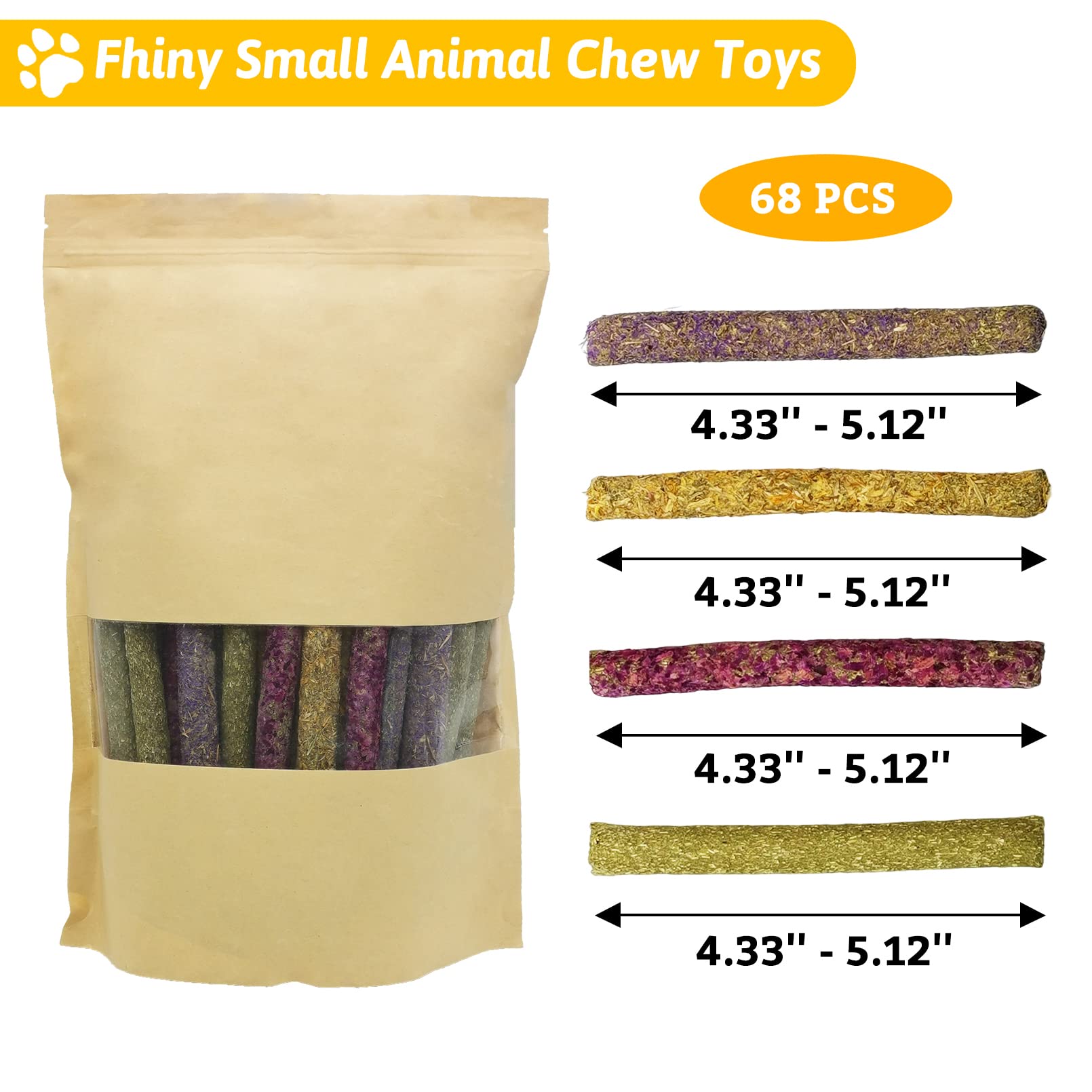 Fhiny Timothy hay sticks deliver fiber to help digestion.