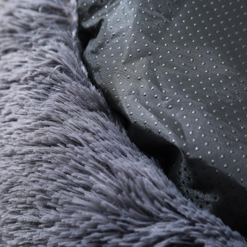 Fhodigogo Donut Bed closeup fabric reveals soft plush texture and stitching