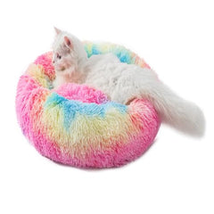 Fhodigogo Donut Pet Bed in-use by a tiny pet offering restful lounging