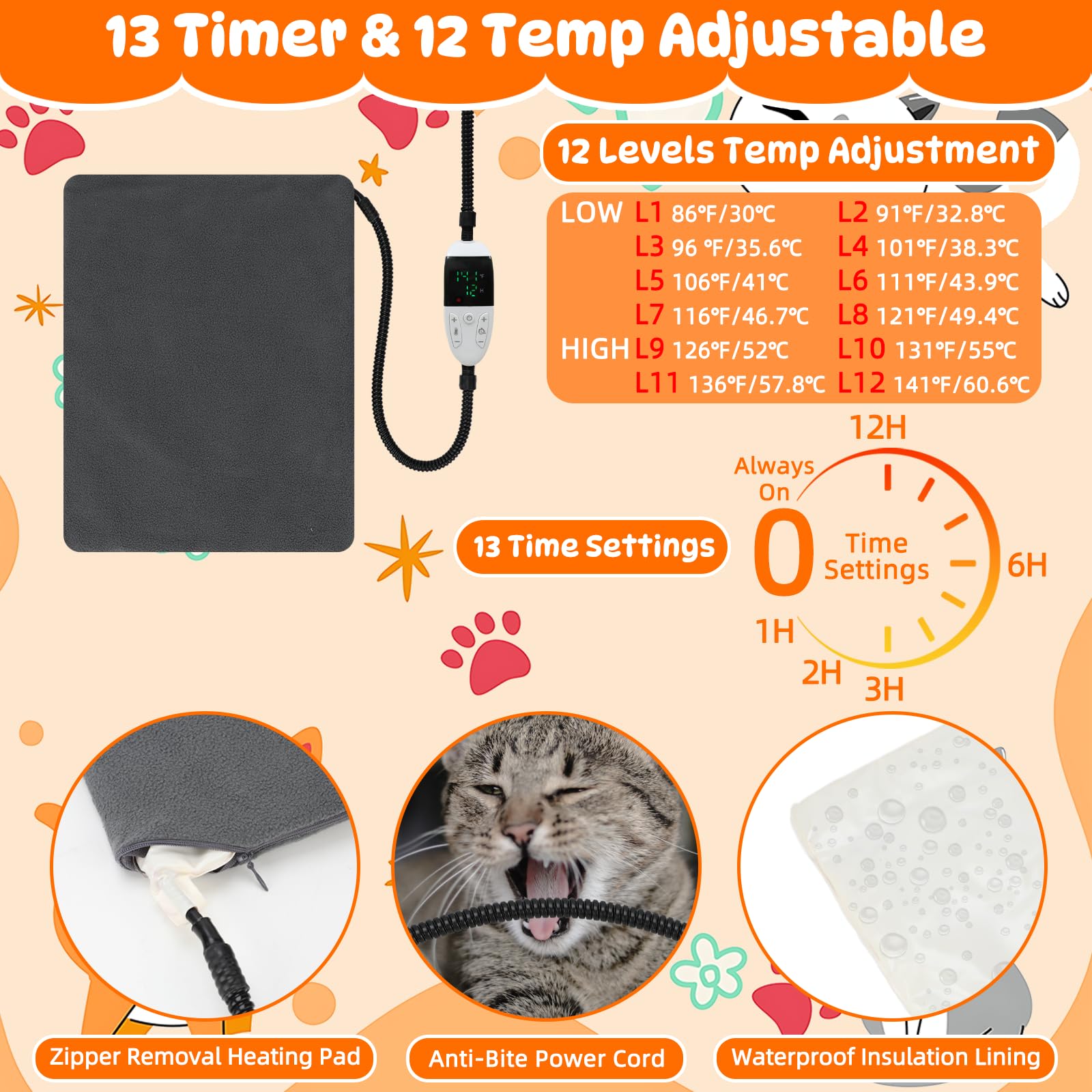 FHTONGE fluffy cat cave interior showing soft padding and secure enclosure.