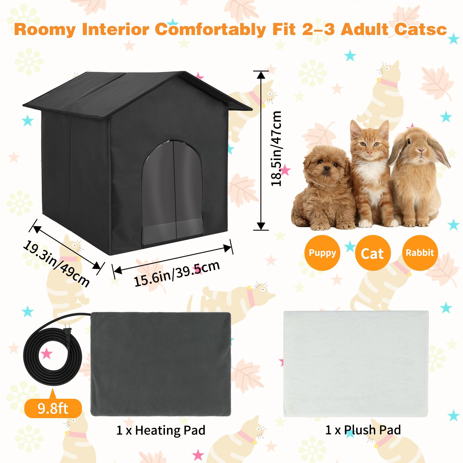 FHTONGE heated mat with removable fleece cover ready for easy cleaning.