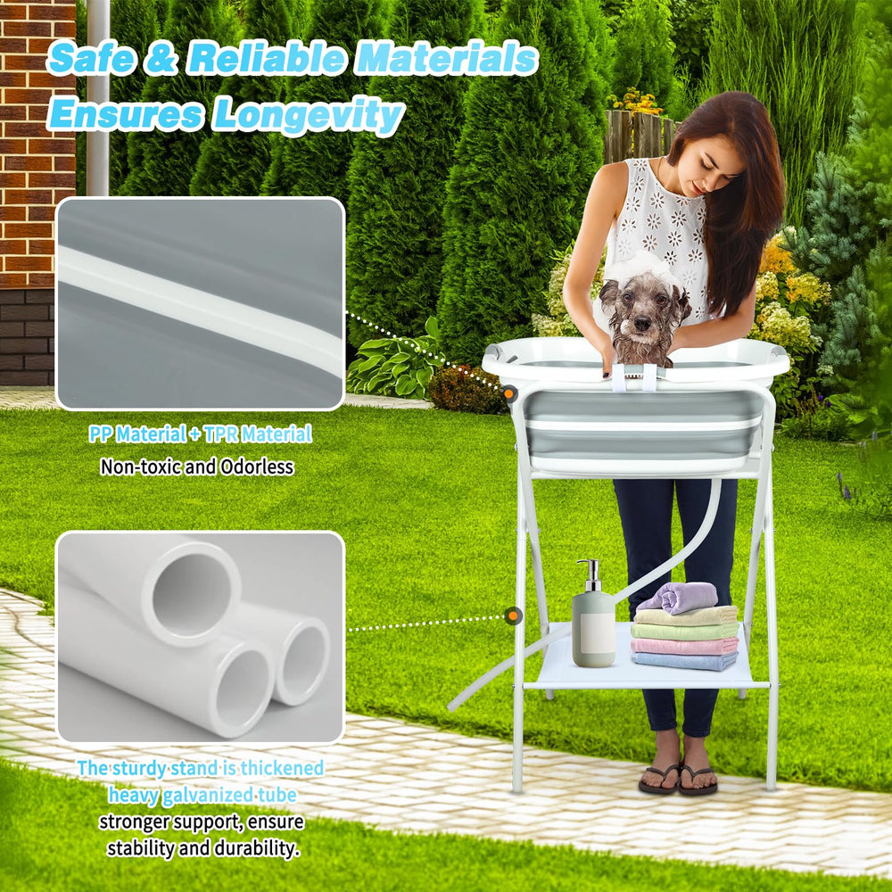 FHTONGE multi functional pet shower tub supports indoor and outdoor use