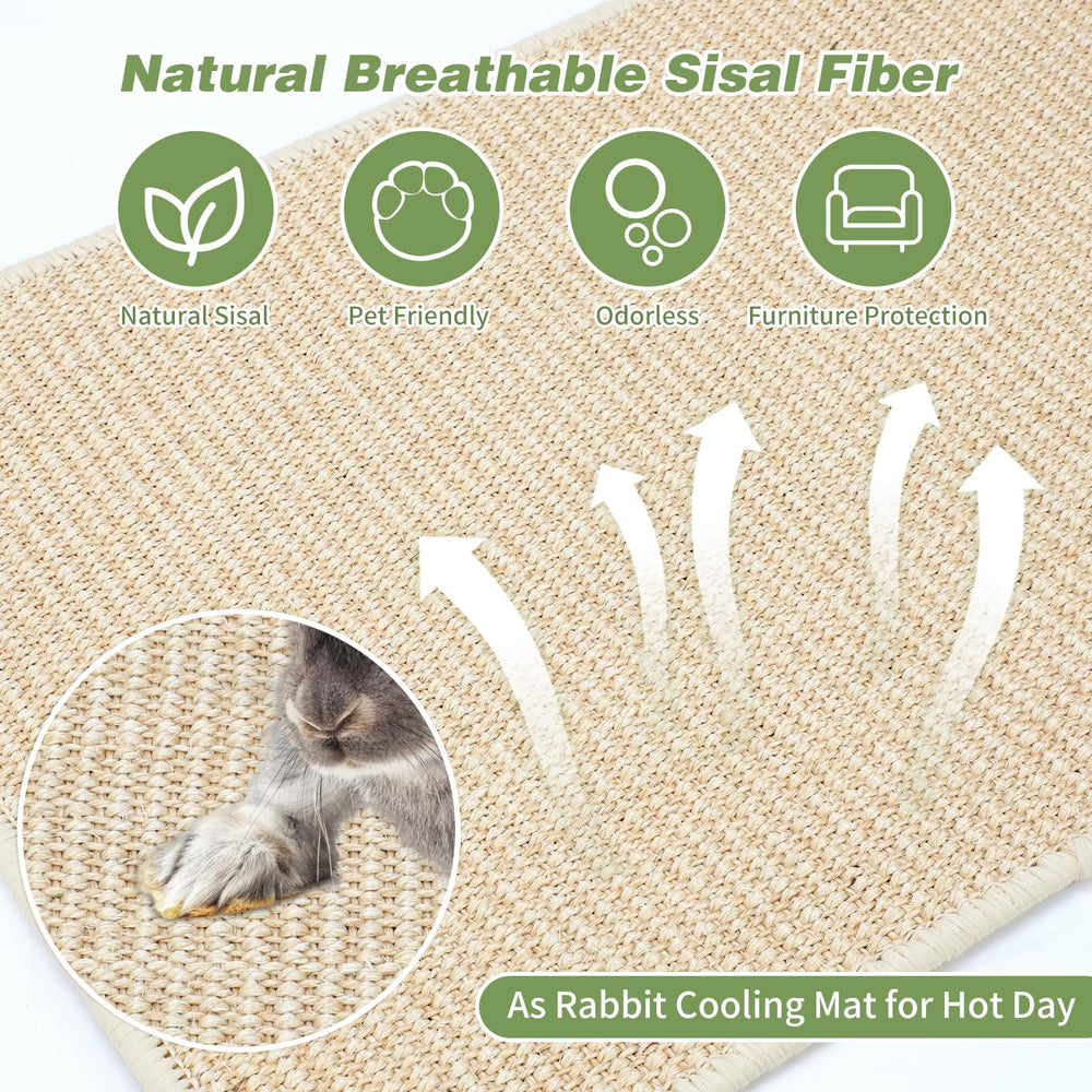 FHTONGE rabbit scratch mats non-slip base close-up highlighting stable play surface