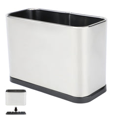 FHTONGE stainless steel cat scoop holder front view with secure storage