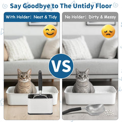 FHTONGE stainless steel scoop holder side view shows sturdy design