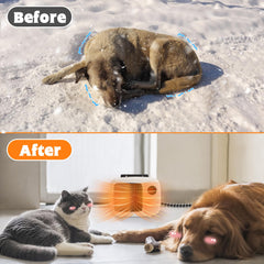 FHTONGE wall-mount compact heater installed in kennel saves floor space