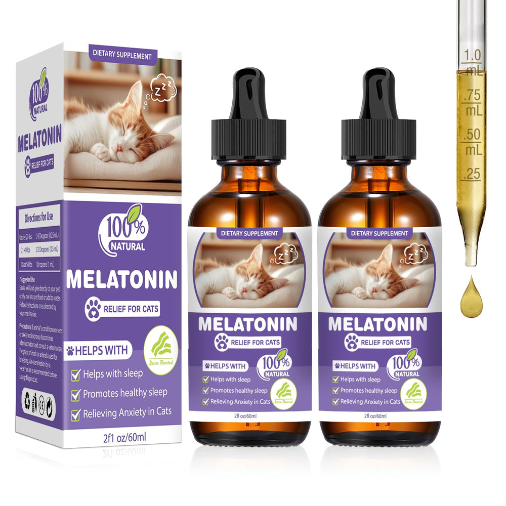 FHZRLP cat-melatonin-bottle promotes calmer evenings and better sleep.