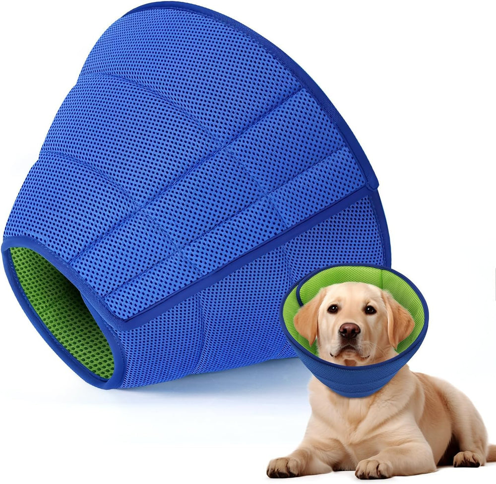 Fickte soft dog cone collar with breathable mesh for post-surgery comfort.