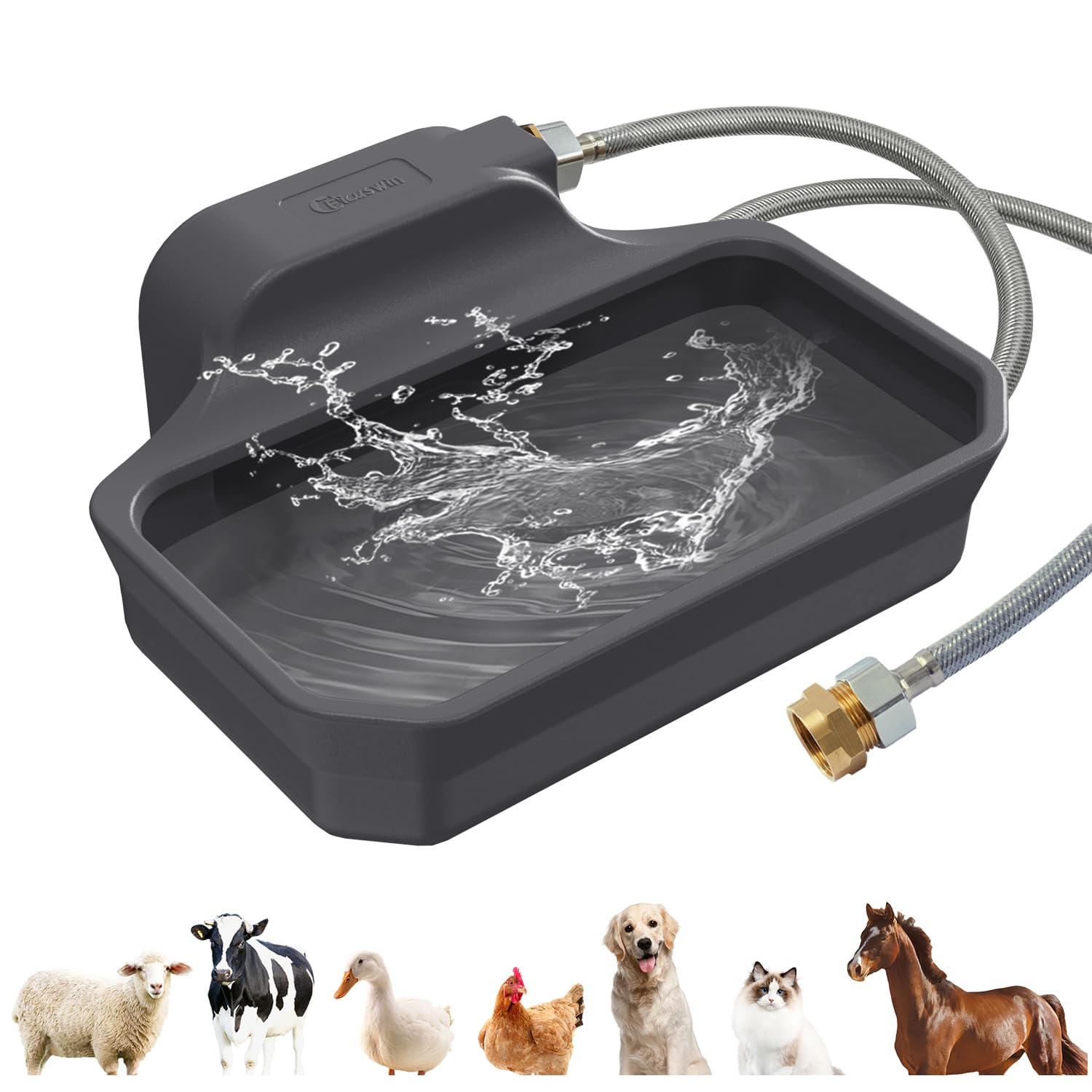 Ficuswin 135oz automatic water dispenser outdoors provides steady hydration for large dogs.
